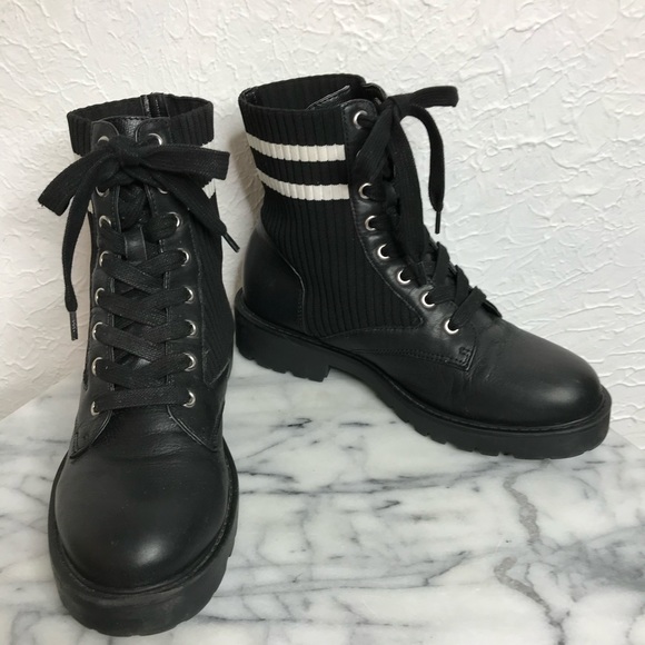 steve madden hills knit combat booties